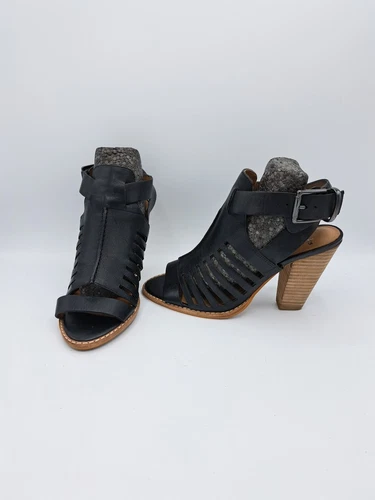 Sandali donna Clarks UK 4 D softwear Sarina Emma gladiatore scarpe tacco nero