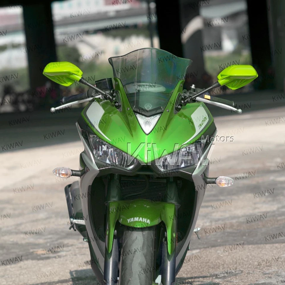 mirrors adjustable FIN green w/ black base fits Kawasaki NINJA 900 ZX-9R 98-05 - Imagem 3 de 4