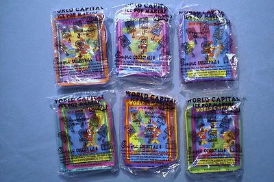 Chick-Fil-A 1996 - World Capital Ice Pop Makers - Complete Set of 6 MIP