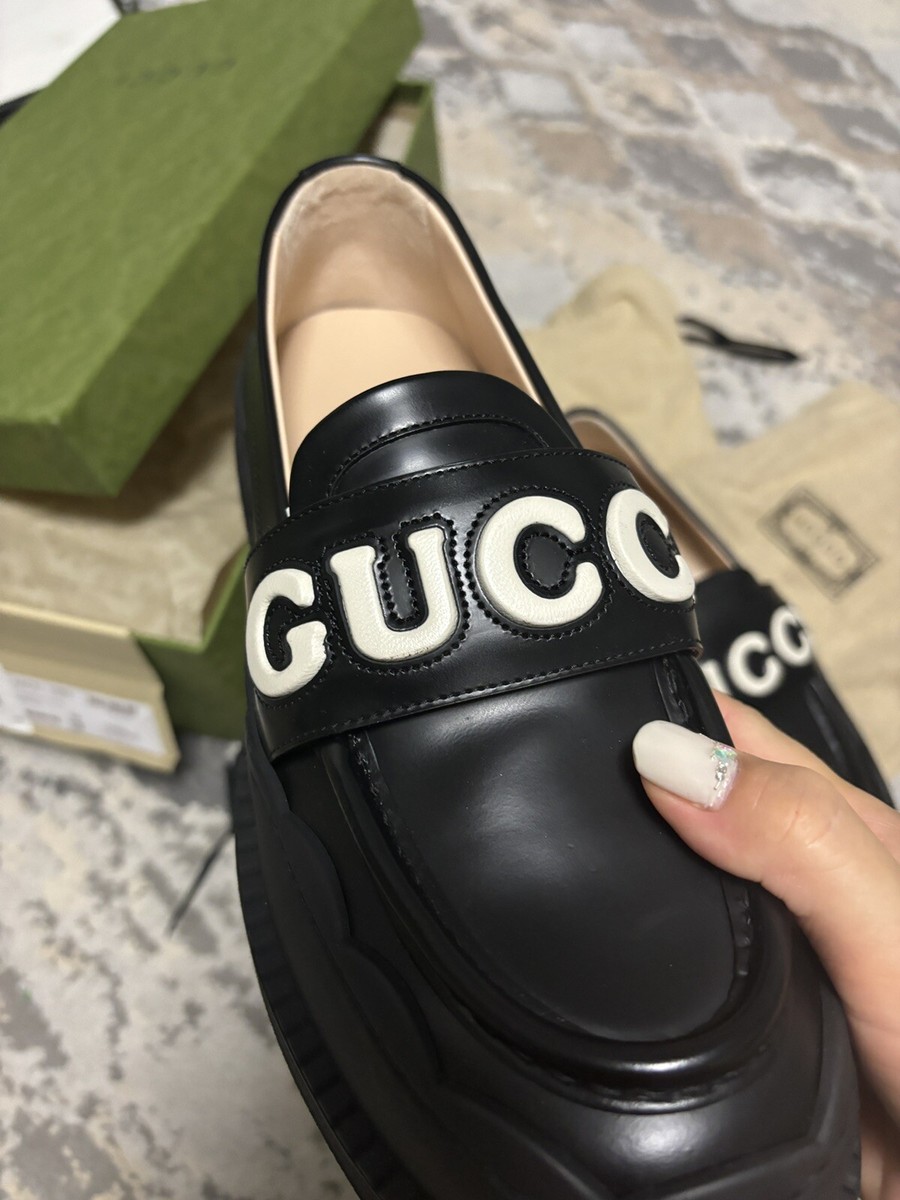 Gucci Black Leather Loafer Women's Size 37 Brand New | eBay