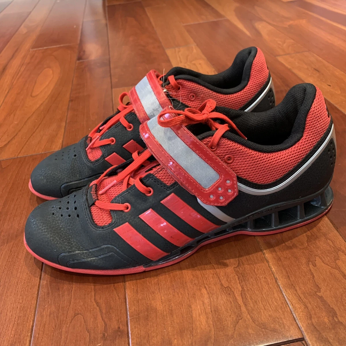 roltrap baard Toestemming Adidas Adipower Black And Red Size 11.5 Weightlifting Shoes | eBay