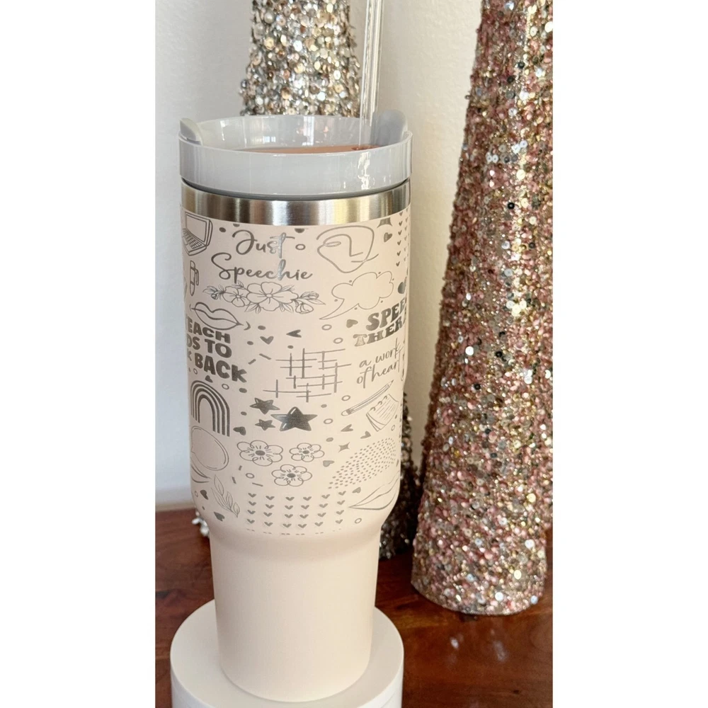 Tumbler Speech Therapist Laser Engraved 40oz Hot or Cold Beverage