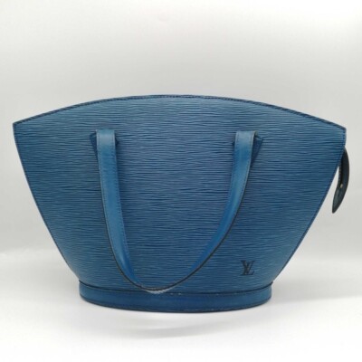 LOUIS VUITTONエピ　バッグ Auth LV Louis Vuitton Epi Saint Jacques Blue Tote bag Handbag