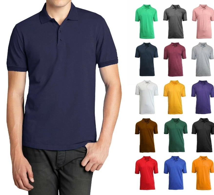 Men's 3-Button Short Sleeve Pique Polo Shirts *Choose Color/Size* NWT FREE  SHIPP