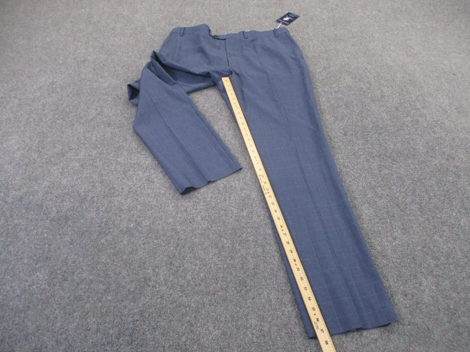 Ralph Lauren Pants Mens 44 Plaid Wool Chino Business Comfort Flex Unhemmed NEW - Image 3 of 4