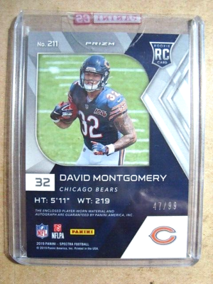 2019 David Montgomery Panini Spectra Rookie Autograph Patch RC /99