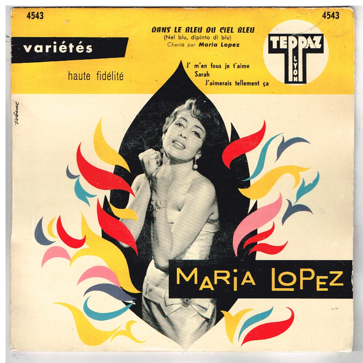 Maria LOPEZ Dans le bleu du ciel bleu 7" EP 45 tours TEPPAZ