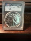 PCGS GEM UNCIRCULATED 1987 SILVER EAGLE SIGNED BY JOHN MERCANTI