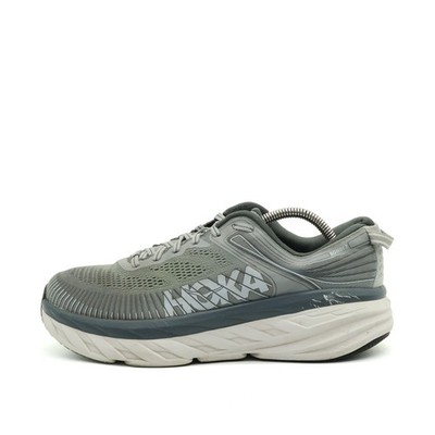 Hoka One Herren Bondi 7 Wide Laufschuh Grau Mesh Passform Laufschuhe EU 42