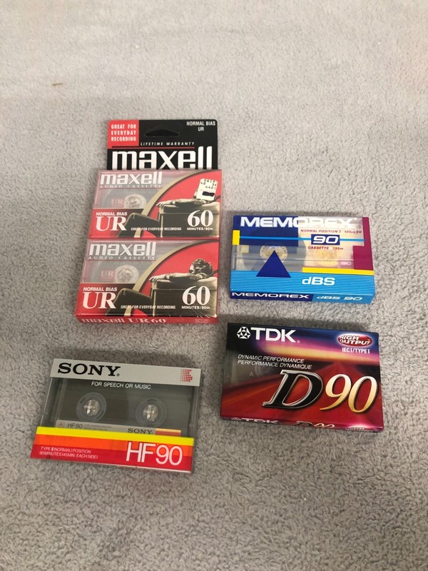 Mixed Lot of 5 Memorex TDK Maxell Sony Blank Cassettes - SEALED