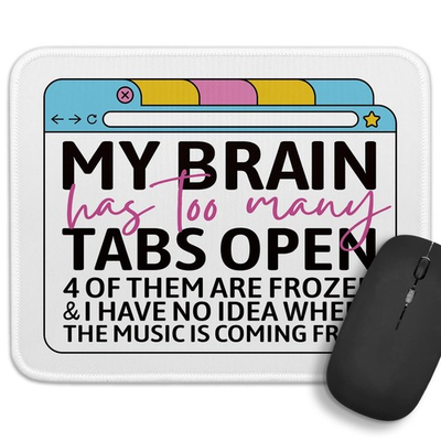 #ad My Has Too Many Tabs Open Funny Work Humor Square Non Slip Waterproof Stitche... $10.01