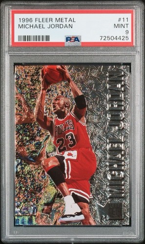 1996 FLEER METAL #11 MICHAEL JORDAN BULLS HOF PSA 9