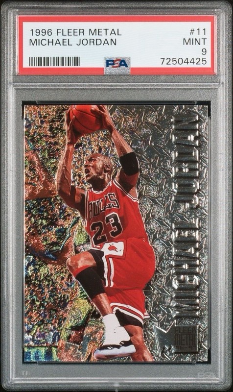 1996 FLEER METAL #11 MICHAEL JORDAN BULLS HOF PSA 9