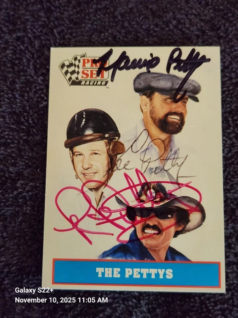 Lee Petty, Richard Petty, Maurice Petty Signed Autographed Card
