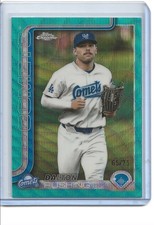 2025 Topps Pro Debut Chrome Dalton Rushing Aqua Wave Refractor RC /75 65/75 LAD