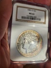 RAINBOW TONED 1883-O $1 Morgan Silver Dollar NGC MS 63 near PL reverse