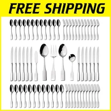 Kate 65-Piece Cutlery Set, Service for 12, Dishwasher Safe