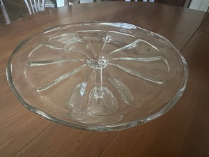Clear Glass  Cake/Dessert Plate Stand /Pedestal ￼Base 9”W x 4 1/2”H