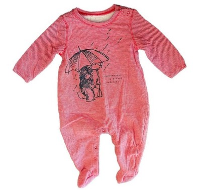 Paddington Bear Baby Gap Footed Sleeper 3-6M Red Stripe Pajamas