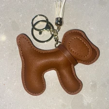 Dog Bag Charm -Keychain for Purse Handbags Bag Accessory-faux leather 