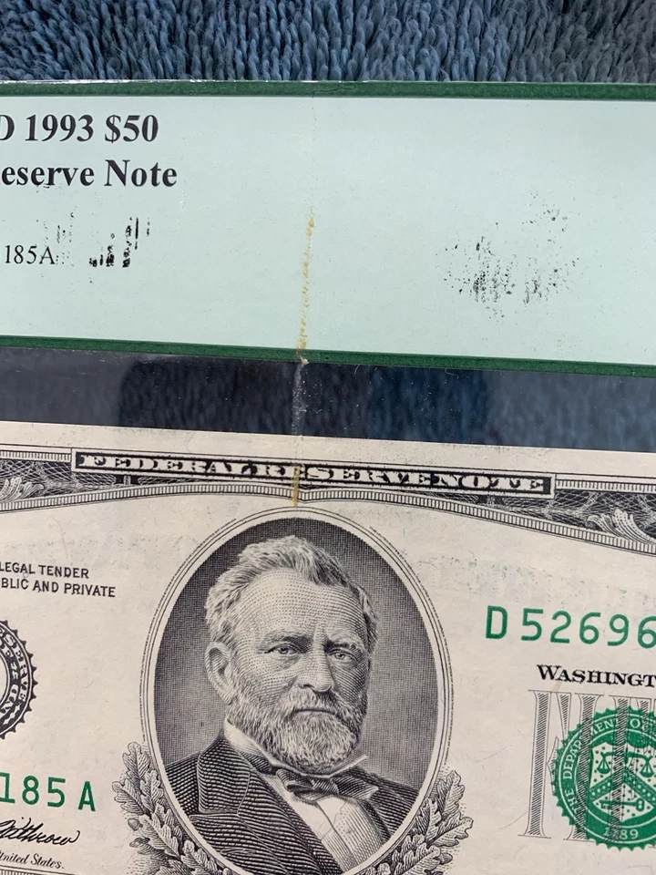 1993 $50 Federal Reserve Note Fr 2125-D PCGS Currency 58 PPQ - Image 2 of 3