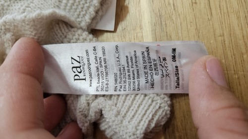 PAZ RODRIGUEZ handgefertigte gehäkelte Baby spanische Stiefeletten braun 1 Monat warm elegant Spitze - Bild 6 von 13