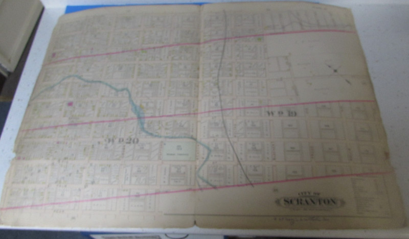 1898  SCRANTON PA - (WARD 19 & 20)  - ATLAS PLATE 21  - CANVAS  32 x 22