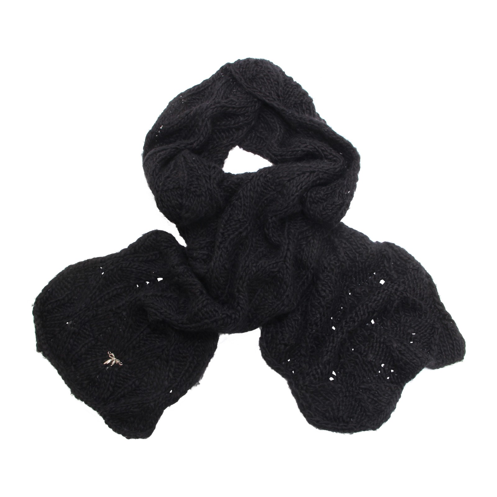 M1532 ЖЕНСКИЙ ШАРФ SCIARPA DONNA SCEE ИЗ ДВУХ КОМПЛЕКТОВ, ЧЕРНЫЙ, 27X194 см