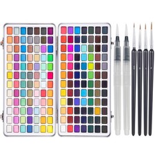 Paint Set, 168 Colors Paints, Painting Set with Water Brush and Nylon Brushes...