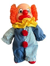 Vintage Dakin Clown 2-Face 2 sided plush Dream Doll Sad Happy Vinyl Rubber 1982