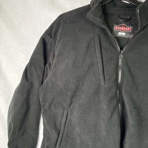 Radwear Radians Fleece Jacket Mens Large Black Full Zip Workwear Outdoor image 2