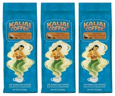 3x Kauai Coffee Pacific Horizon Coconut Caramel Crunch Ground Coffee (BB 6/2026)