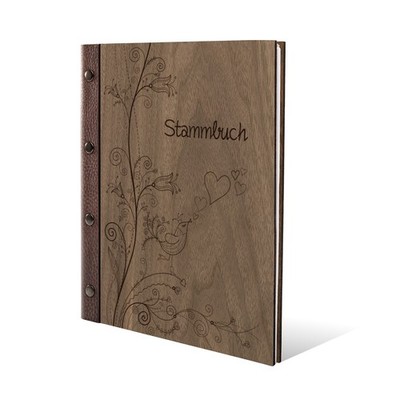 Stammbuch Nussbaum Holz DIN A5 - Liebesbaum