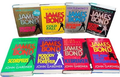 James Bond Lot of 8 Ian Fleming John Gardner HC/DJ Putnam 1sts? VG+