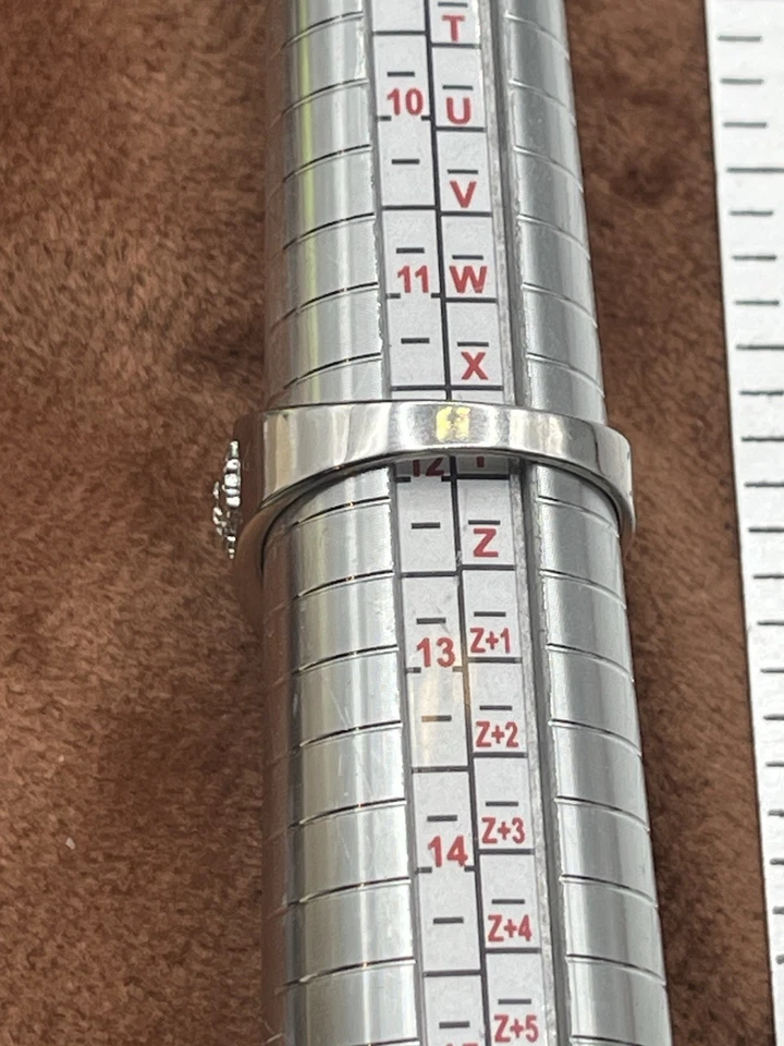 Anillo de plata esterlina con cabeza de Medusa y llave griega para hombre corte talla 12 firmado Foto 4 de 4