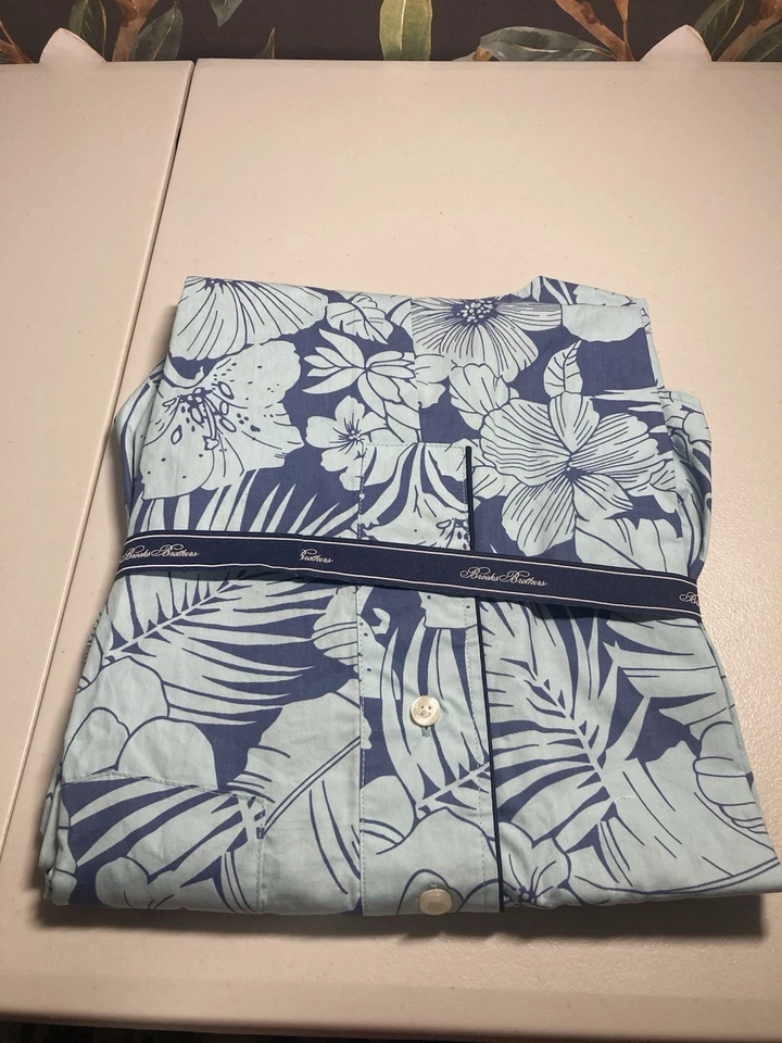 Brooks Brothers ночь рубашка мужская маленький пижамы Sleepwear цветочный гавайский новый с Ярлыками $98 - Изображение 2 из 4