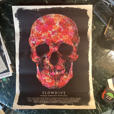#ad Slowdive 2014 North American Tour Silk Screen Poster Limited #96 100 $150.00