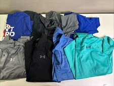 LOT Of 9 Boys Youth Small Under Armour Shirts And Polos