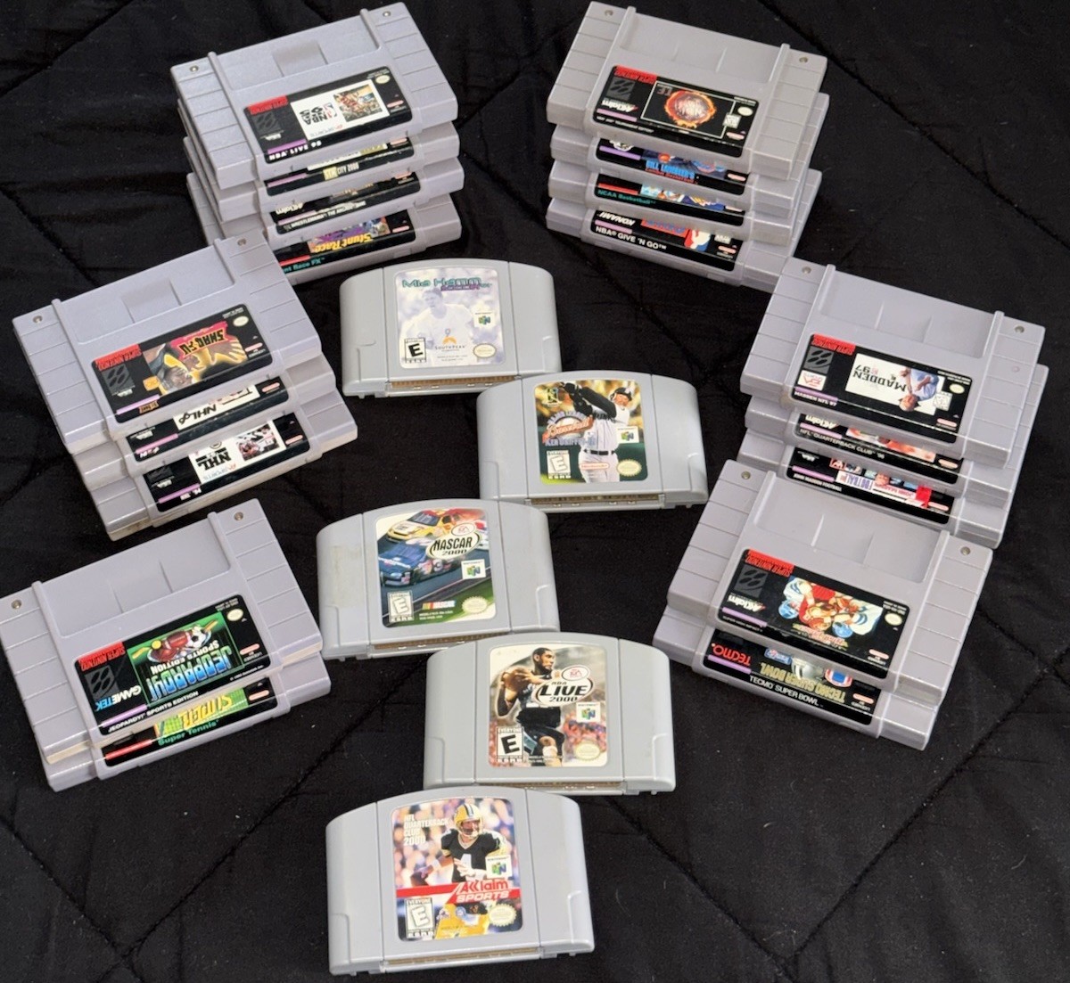 🎮 N64 & SNES Game Lot 23 Tested Working NBA Jam Tecmo Super Bowl Ken Griffey 🎮
