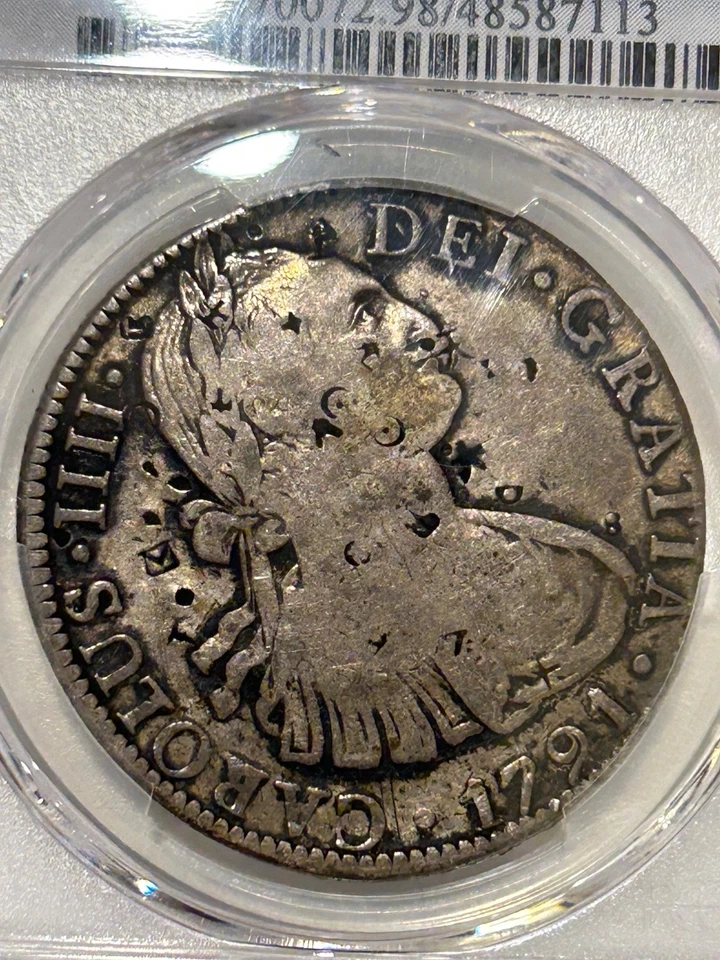 1791 Mo FM Mexico Silver 8 Reales PCGS VF Details Chop Marks - Image 2 of 4