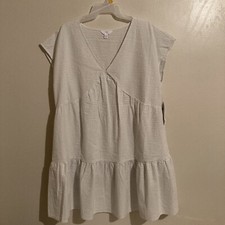 Time and Tru V-Neck Tiered Dress. Size L 12-14