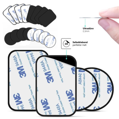 2x Metallplättchen für Magnet Handy Halterung Auto Metallplatte Selbstklebend