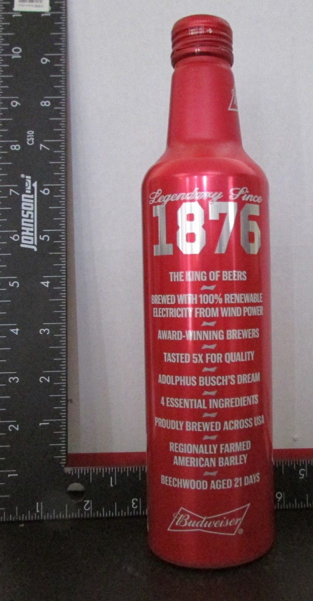 Budweiser 2015 Red Aluminum 16oz Beer Can Bottle 502598 Twist Top 