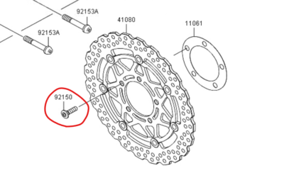 Kawasaki ZX6R Titanium brake disc bolt kit 97-24 rotor bolts ZX6