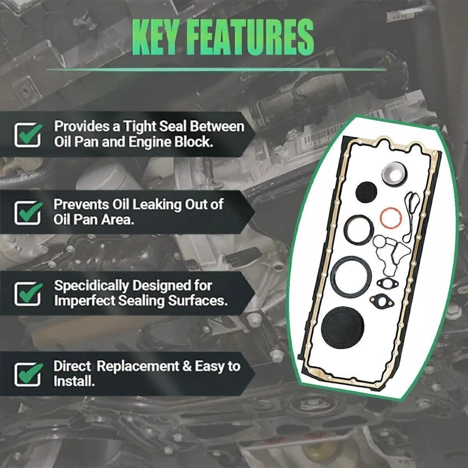 Juego de juntas de cárter de aceite con sello de enfriador de aceite para BMW M135i 335i 435i 535i X5 X6 N55 EE. UU. Foto 3 de 4