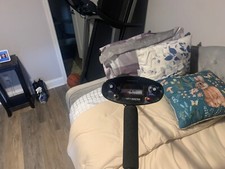 metal detector used Black not sure about the brand its about 4.5 feet tall.