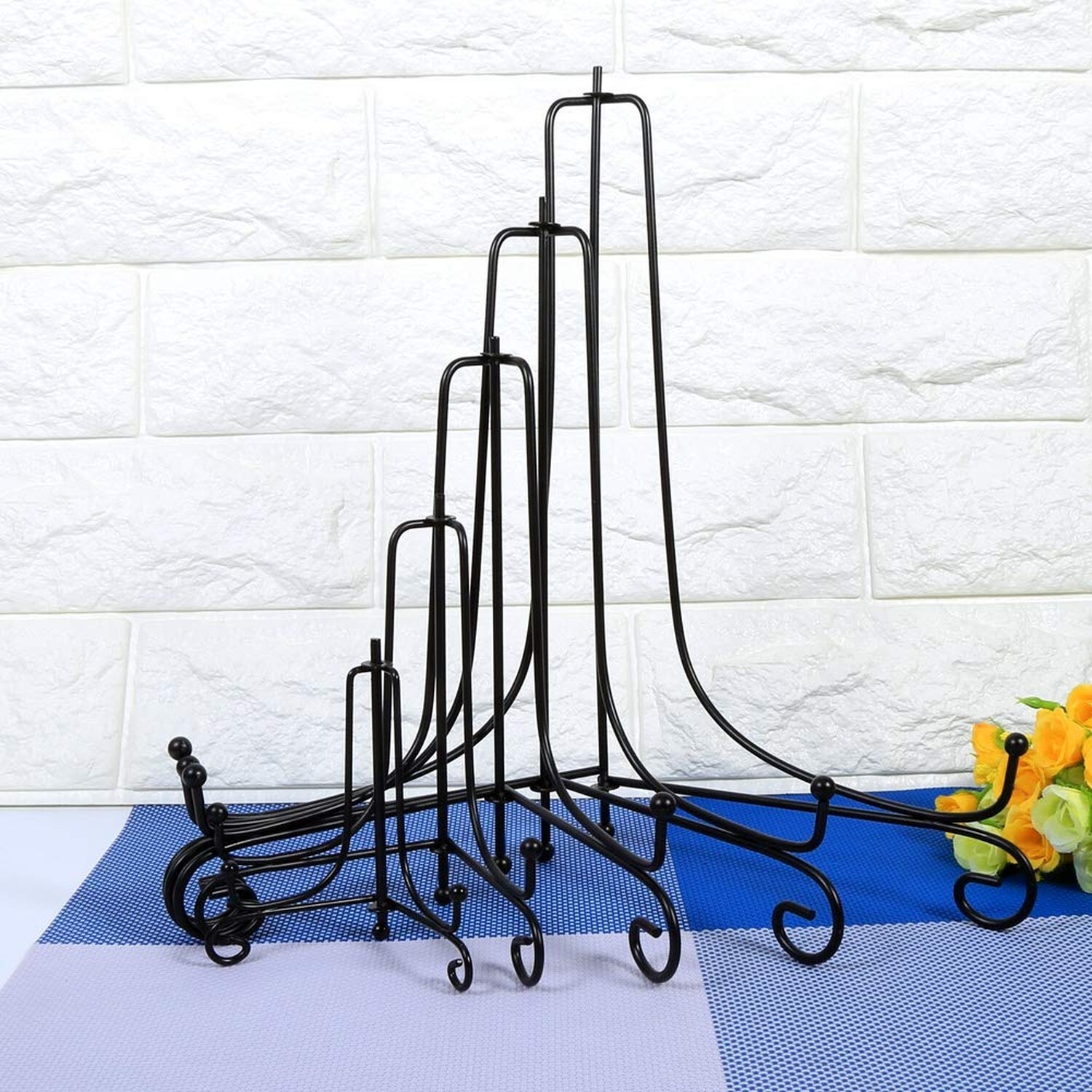 Health Gear 1 pcs 4" - 12" Black Plate Stands for Display for Bowls, Plate Ho...