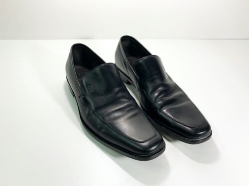 Hugo Boss Men's Shoes UK 8.5 US 9.5 Black Leather Loafers - Picture 1 of 5