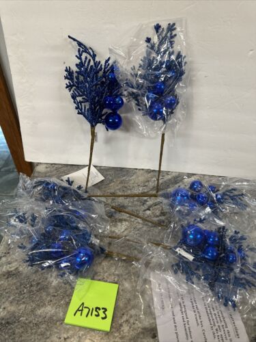 6 choix d'ornement en cèdre feuilles scintillantes Valerie Parr Hill 15 pouces bleu cobalt neuf - Photo 1 sur 14