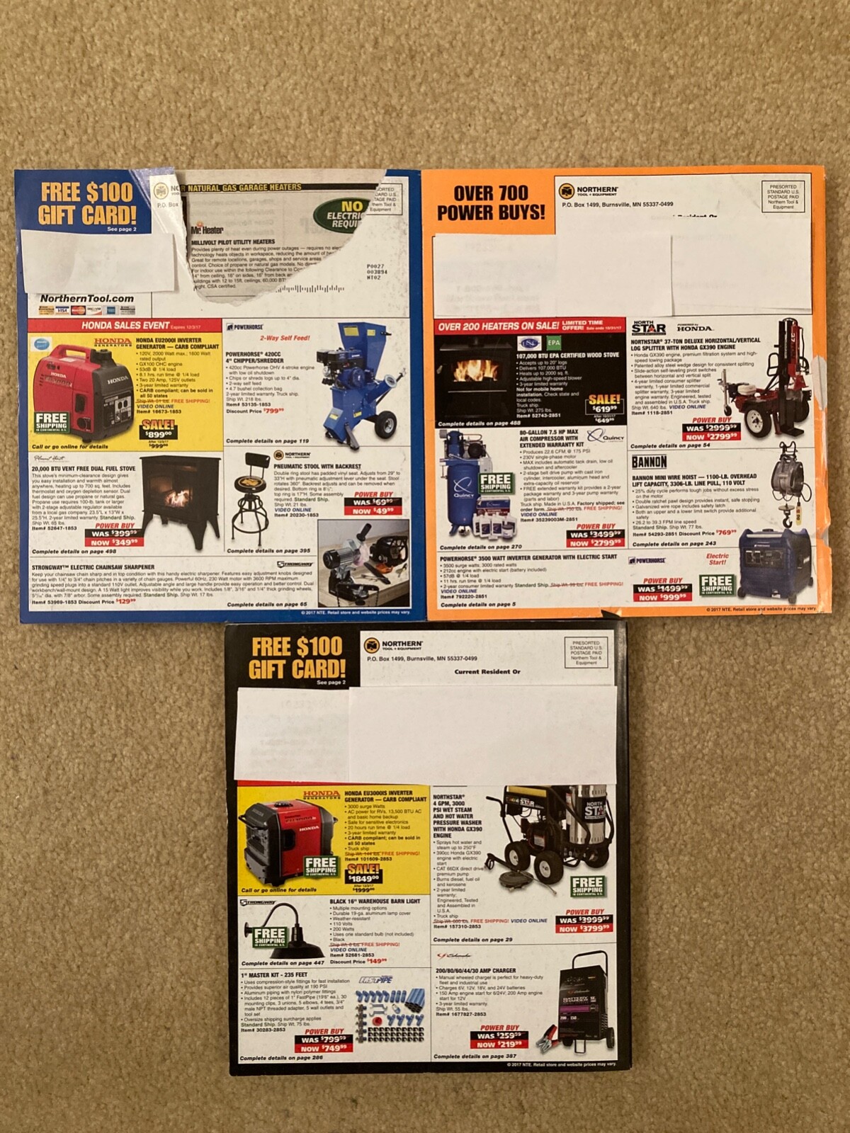 NORTHERN Tool+Equipment 2017 Catalogs Lot of 3 – CDE